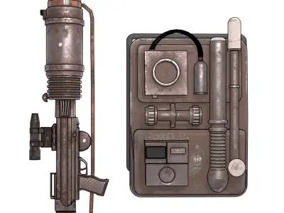 Blaster Rifle Low-poly 3D model