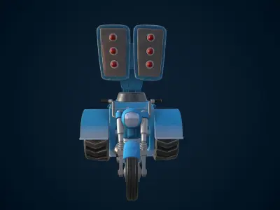 Motorcycle with two lights Low-poly 3D model