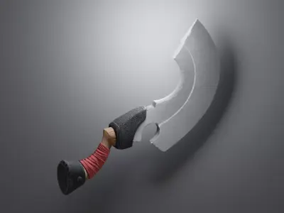 Low-poly Curved Sword Low-poly 3D model