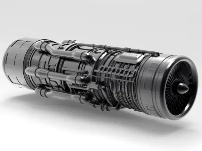 Aircraft engine 3D model V1