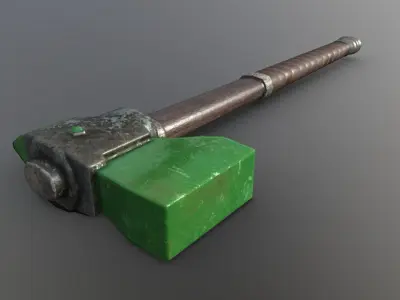 Hammer - Emerald Low-poly 3D model