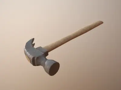 Hammer Low-poly 3D model 12
