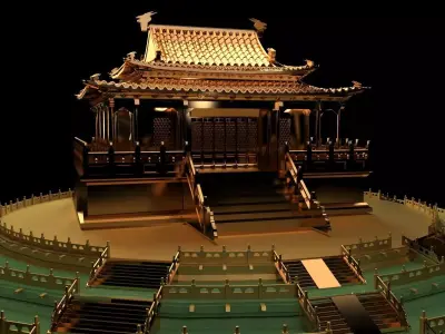 Chinese ancient  house   3D model buy