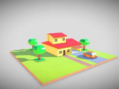 little toy house made with blocks Free 3D print model