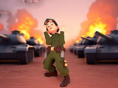 Friendly Pilot Character model pack Low-poly 3D model