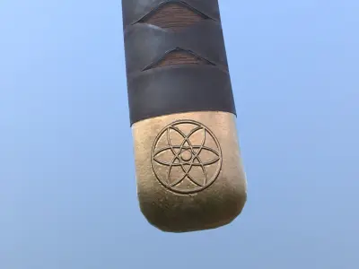 Katana game-ready samurai sword Low-poly 3D model