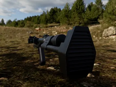 E-11D Death Trooper Blaster Low-poly 3D model