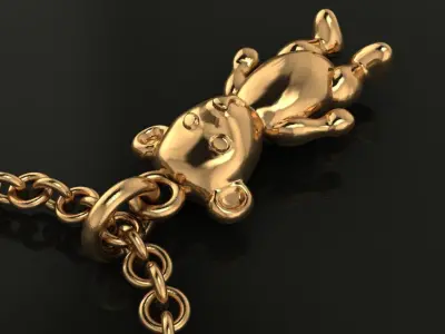 Teddy Bear Pendant Charm 3D print model