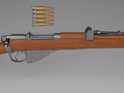 Lee Enfield MK3 Rifle - Game Ready Free low-poly 3D model