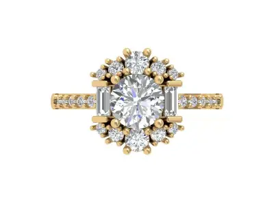 Solitaire Engagement Ring 3D print model 109