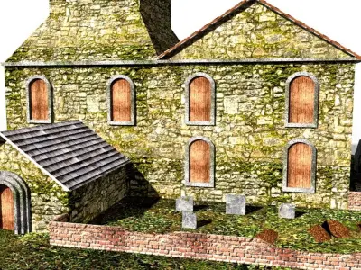 old stone church Low-poly 3D model