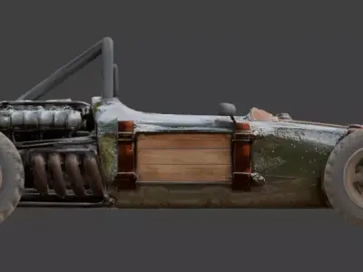 Post-Apocalyptic Sheriff Formula Racer 3d model Low-poly 3D model