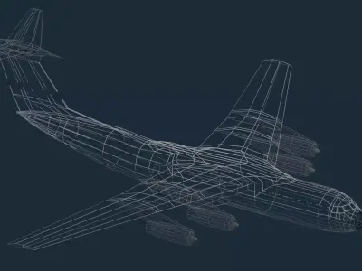 Lockheed C-141A Starlifter Transport Aircraft Low-poly 3D model