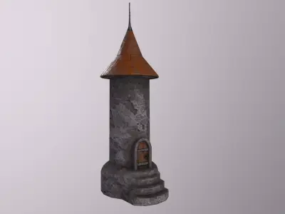 Medieval tower-2 Low-poly 3D model