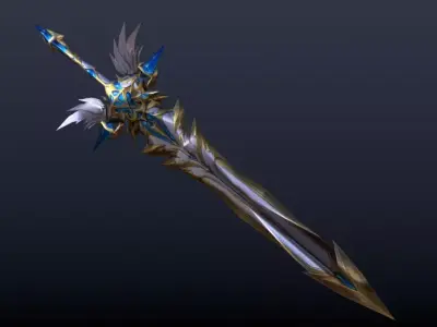 Futuristic Sword Low-poly 3D model 22