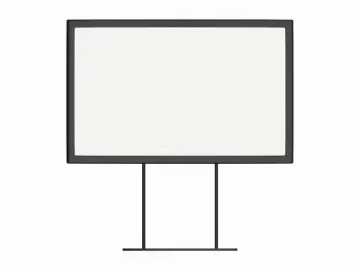 Metal sign holder with double stem base 3D model