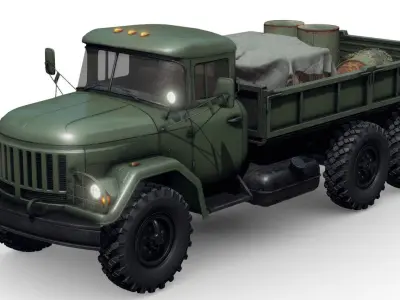 Soviet Army Supply Truck Low-poly 3D model