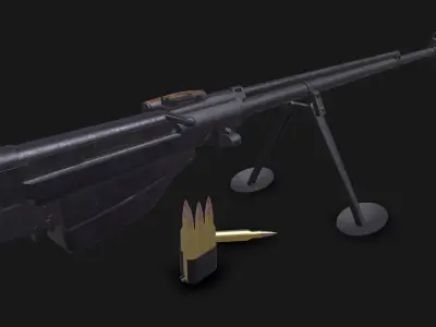 PTRS-41 Anti-tank Rifle Low-poly PBR Low-poly 3D model