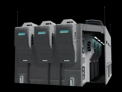 Sci-fi Warehouse 3D model purchase