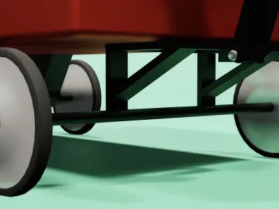 Children classic red wagon Free 3D model