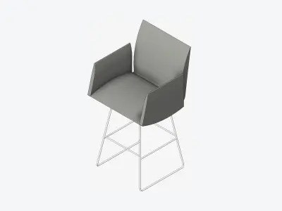 Chair - Contemporary - Armrests - Wire - Legs - Type 2 Low-poly 3D model