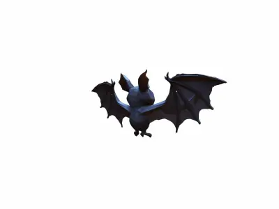 High 3d Render Animal Little Brown Bat Flying 3D model get