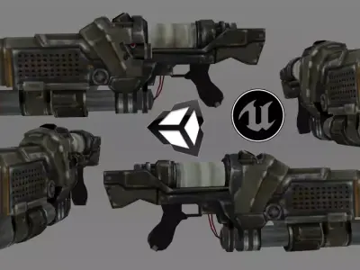 Assault Grenade launcher rifle 3D Model Low-poly 3D model