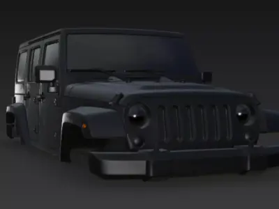 Black jeep body 3d model 3D model