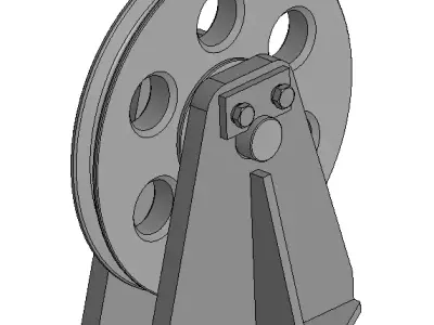 Rope Pulley 284x12mm Free 3D model