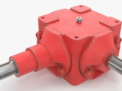  Bevel Gearbox Right Angle Drive Red Used 