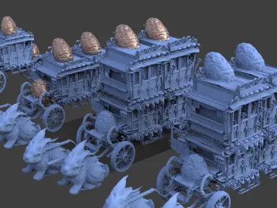 Golden Easter Stage Coach collection full 3D model