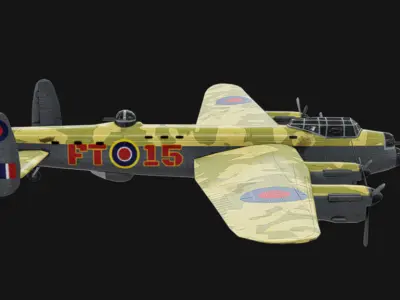 Avro Lancaster Low-poly 3D model