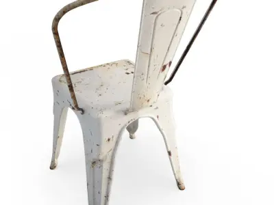 Rusted Metal Chairs Tolix 3D model