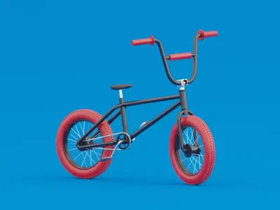 Stylized Cartoon rigged BMX bicycle 3D model