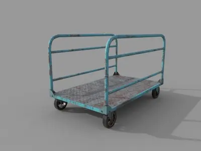 Old Platform Trolley B Low-poly 3D model