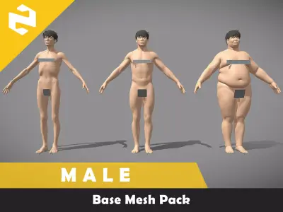 Base Mesh Pack - Male 3D model