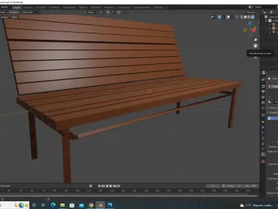 silla de parque 3D model