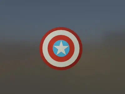 Captain America Shield Low-poly 3D model