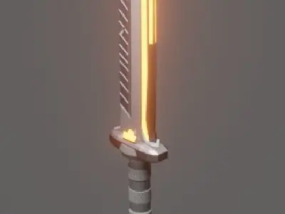 Samurai Sword Low-poly 3D model get