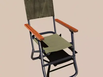 Military chair 01 Low-poly 3D model
