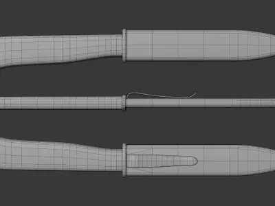 German Trench Knife - Game Ready PBR Historically Accurate Low-poly 3D model