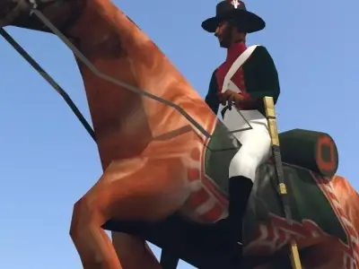 Black Dragoon  LOW POLY Napoleonic wars Low-poly 3D model