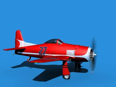 Grumman F8F-2 Bearcat V18 3D model