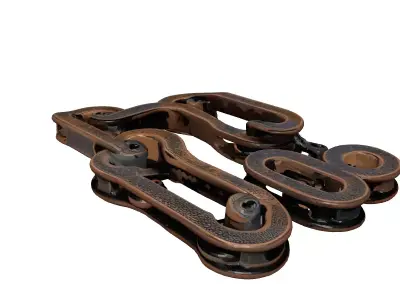 Distressed Industrial Track Chain Link 3D model