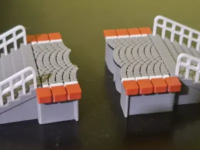 Double Edge Platform front stairs 1-87 FDM color 3D print model