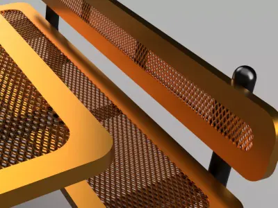 Modern Industrial Bench Table Set 3D Model 3D model