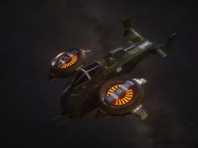 Space Ship Game Model Low-poly 3D model