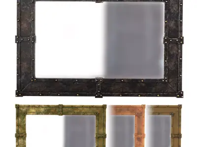 Mirror in the industrial frame 3D model