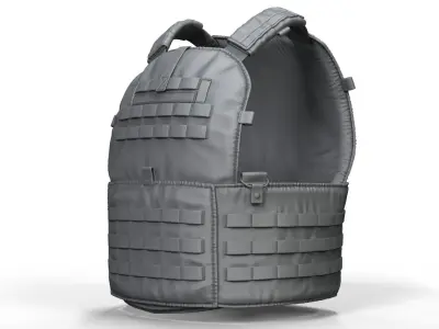 Military Tactical Bulletproof Plate Carrier Vest - High Poly 3D model