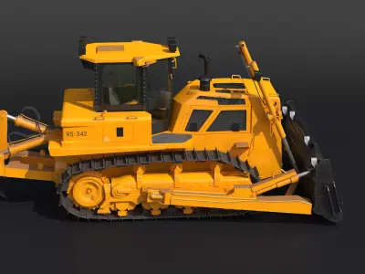 Generic Modern Bulldozer PBR 3D model